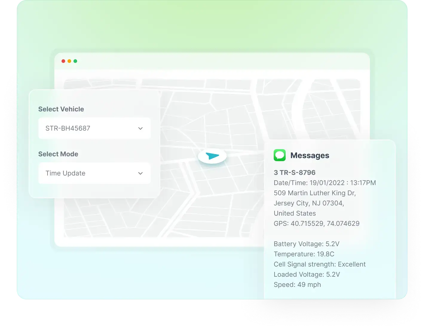 trailer tracking map with matrack geofence alert